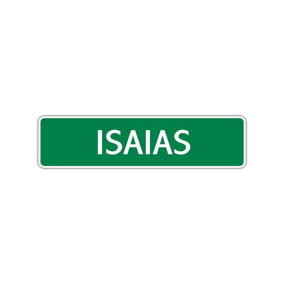 Isaias Boys Children Name Letter Printed Label Indoor Outdoor Unique Wall Plaque Decoration Aluminum Metal Sign 4"x13.5"