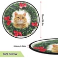 thumbnail image 2 of Coolnut Cat Christmas Wreath Christmas Tree Mats Waterproof Tree Skirt, Kitten Xmas Tree Stand Tray Mat Floor Protector Pad for Holiday Party Decoration, 28.3", 2 of 5