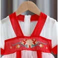 thumbnail image 5 of PEASKJP Robes d'Été pour Filles Tout-Petits Manches Courtes Robe Décontractée de Vacances avec Poches, Rose 100, 5 of 5