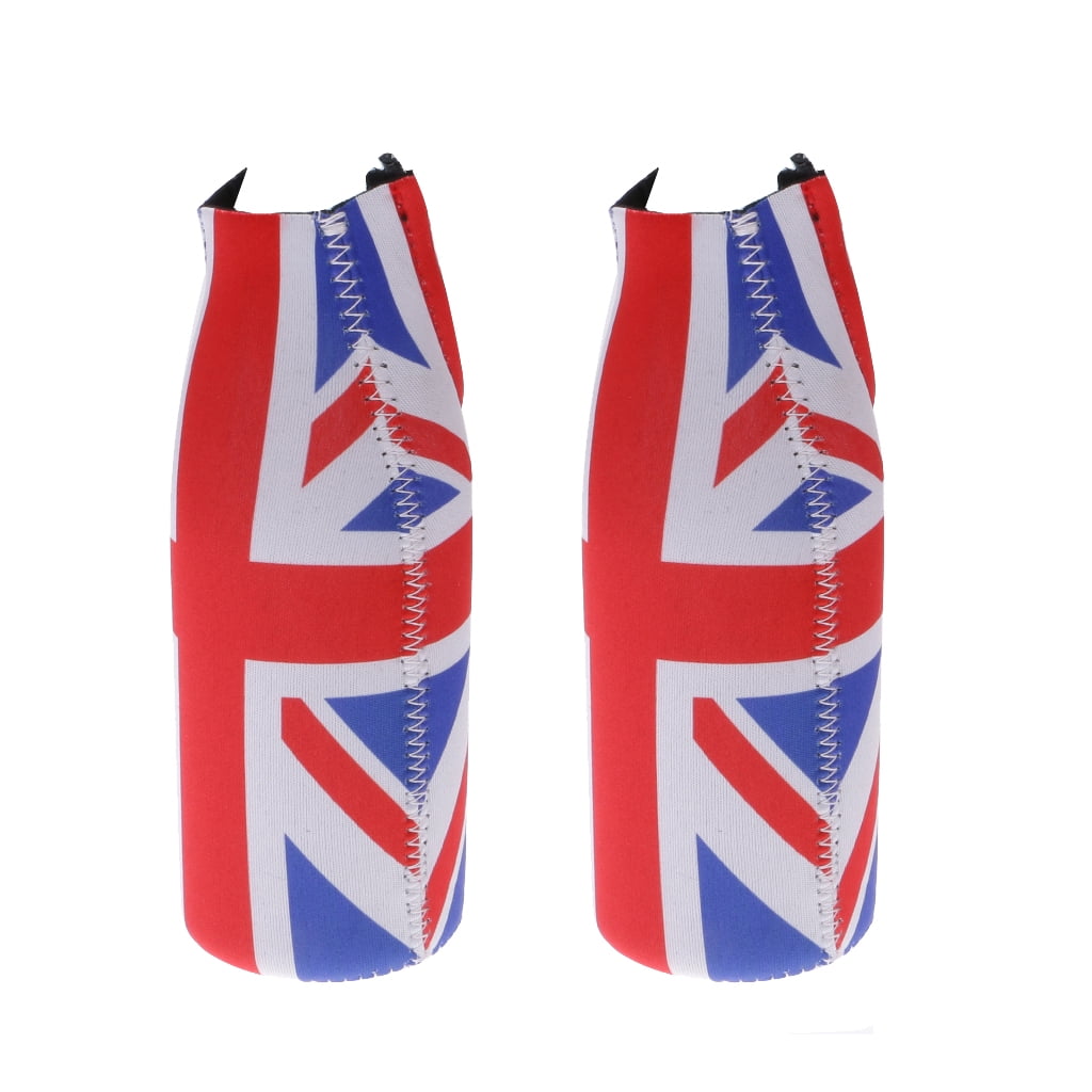 1 Pair Britain Flag UK Pattern Bottle Holder Cooler Cozy Beer Chilling Wrap 