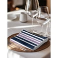 thumbnail image 6 of Navy Blue Purple Striped Cloth Napkins Set of 4 Reusable Dinner Napkins, Modern Minimalist Ombre Lines Cocktail Napkin Washable Table Napkins for Wedding/Holiday Party/Baby Shower 20"x20", 6 of 7