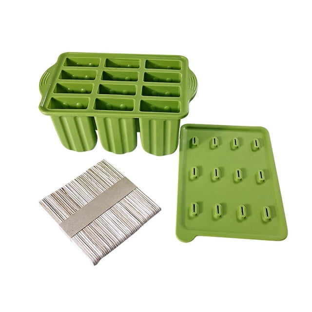 kiplyki Silicone Popsicle Maker Frozen Ice 12 Cavities Homemade Popsicle Molds Shapes