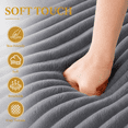 thumbnail image 4 of 67" Corduroy Boneless Chaise Sofa for Living Room, 9.9'' Wide Armrest Lounge Chair, Indoor Oversized Sleeper Sofa, Deep Seat, 3 Soft Pillows Sofa Bed, No Assembly Required, Gray, 4 of 9