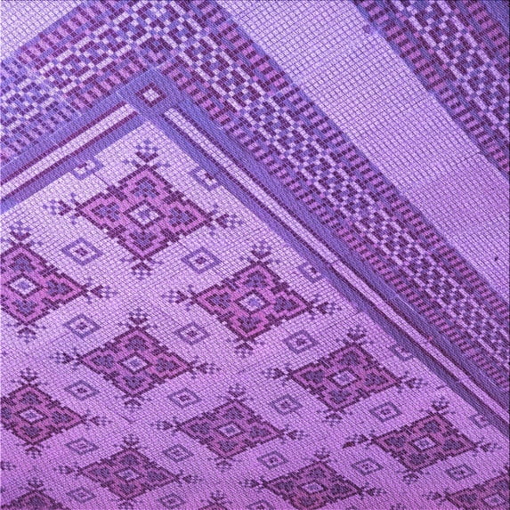 Ahgly Company Machine Washable Indoor Square Transitional Violet Purple Area Rugs, 6' Square