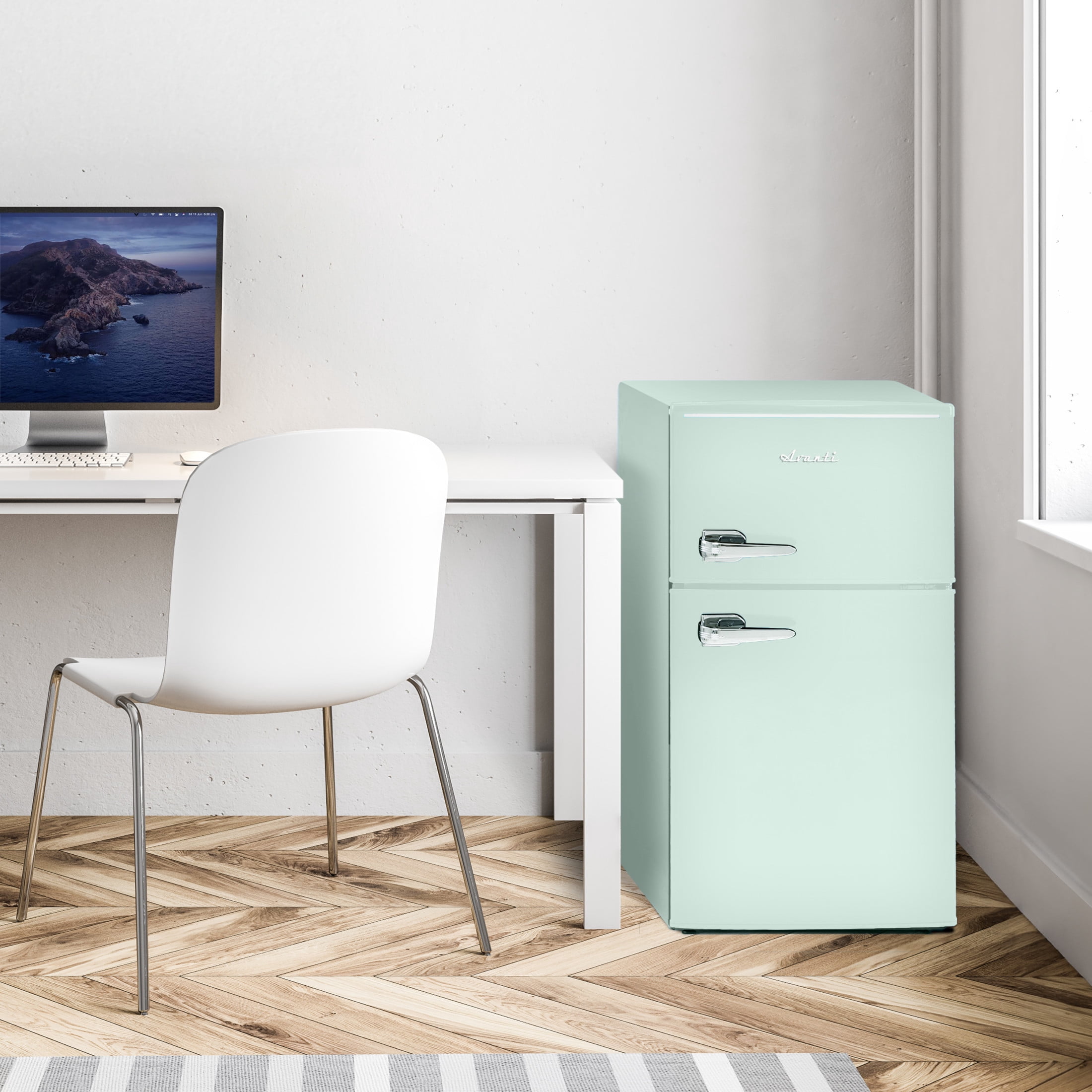Avanti Retro Series Compact Refrigerator and Freezer, 3.1 cu. ft., in Seafoam Green (RMRT30X7G-IS)