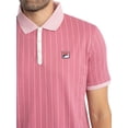 thumbnail image 4 of Fila Classic Vintage Striped Polo Shirt, Pink, 4 of 5
