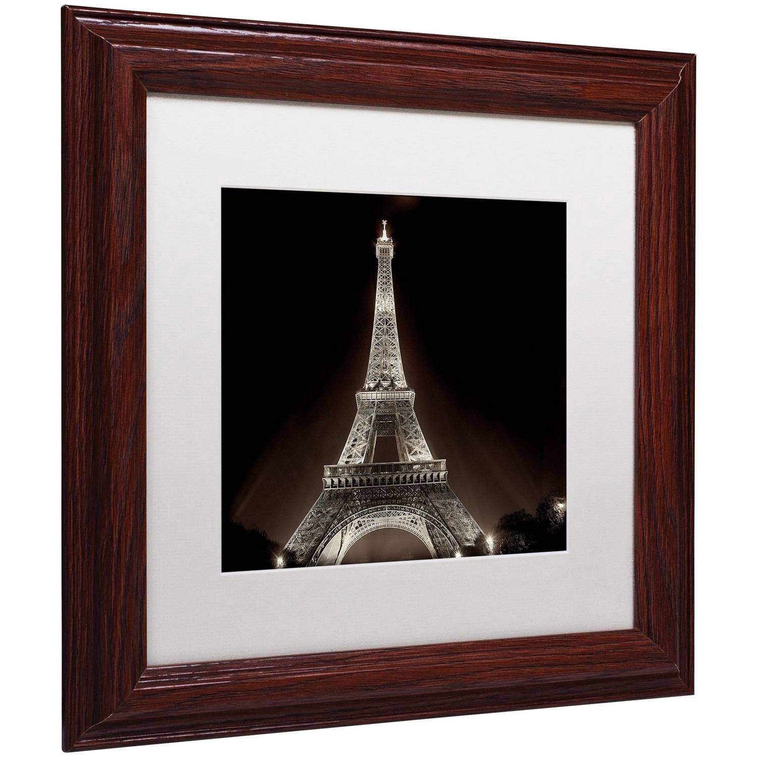 Trademark Fine Art "Tour Eiffel II" Canvas Art by Alan Blaustein, White Matte, Wood Frame