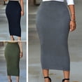thumbnail image 5 of Shuttle tree Women Muslim Thick High Waist Bodycon Straight Stretch Pencil Maxi Skirt, 5 of 5