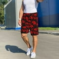 thumbnail image 3 of Daiia Red Skulls Mens Woven Stretch Pajama Short,Short Pajama Pants-X-Large, 3 of 7