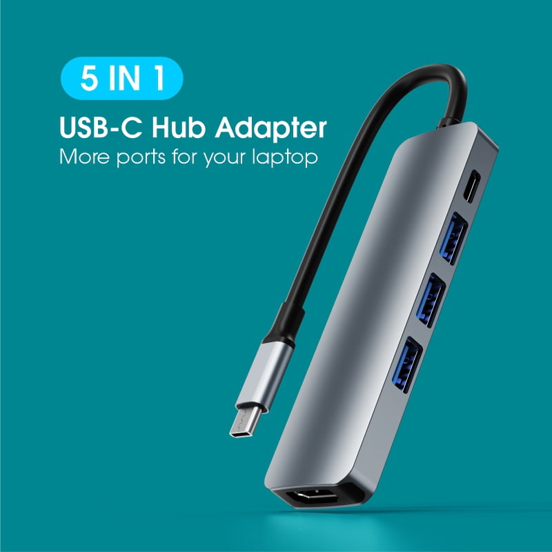 DOONJIEY  Factory Wholesale 5 In 1 USB C Hub Type-C to HDTV PD USB Hub Docking Station For Macbook Laptop
