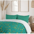 thumbnail image 6 of Ambesonne Floral Duvet Cover Sets, Teal and Orange Art Pattern, 2-Queen, Pale Orange Dark Seafoam, 6 of 7