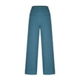 thumbnail image 4 of Femmes Pantalon Large Taille Élastique Pantalon Décontracté en Lin avec Poches Amples, 4 of 7