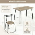 thumbnail image 5 of Costway 5PCS Dining Table Set 4 Chairs Wood & Metal Frame Space-saving Kitchen Furniture, 5 of 10