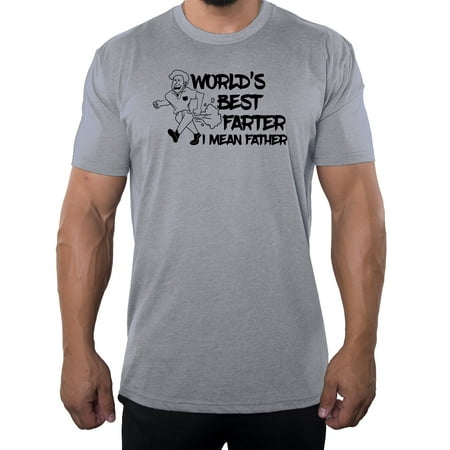 Men's Worlds Best Farter I mean Father T-shirts, Funny Dad T-shirts - Heather Grey MH200DAD S43 (Best Hash In The World List)