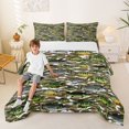 thumbnail image 2 of Castle Fairy Camo Freshwater Fish Tile Queen Comforter Set 3 Pieces,Mixed Bass Wood Camo Seamless Print Comforter Sets Queen,Taupe Brown,Grey Reversible,1 Comforter and 2 Pillowcases, 2 of 6