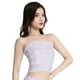 thumbnail image 3 of Blusa de tubo con lentejuelas para danza del vientre, para mujer, con hombros descubiertos, sin tirantes Blanco, 3 of 9