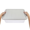 thumbnail image 5 of WHAMVOX Grey Plastic Storage Box with Lid for Home Use Large Capacity PP Material Household Organizer 17.7x11.8x9.8 Inches, 5 of 5