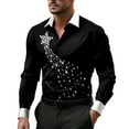 thumbnail image 2 of Yaoyar Mens Christmas Print Shirts Long Sleeve Casual Button Down Shirt for Men Wedding Party, 2 of 3