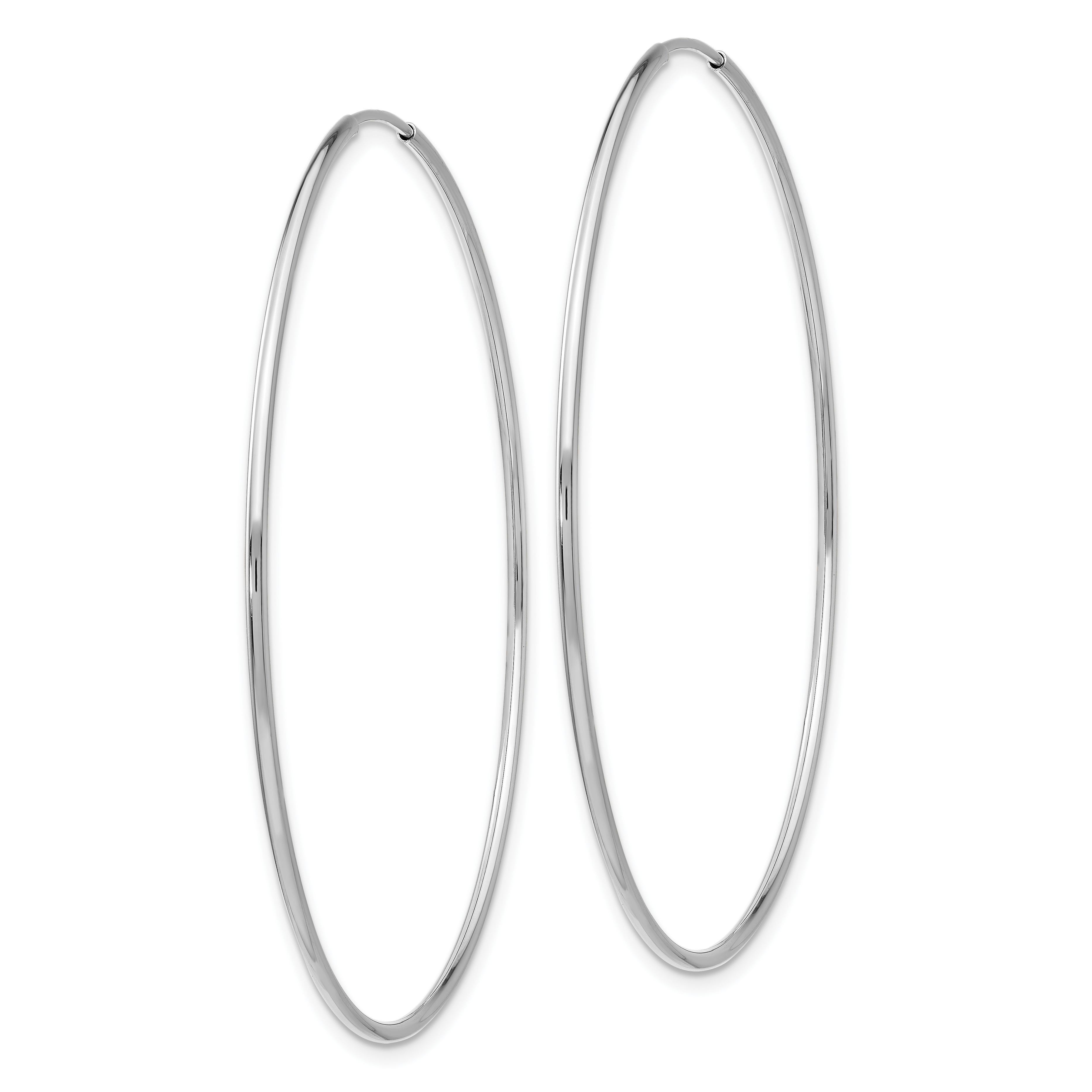 Finest Gold 10K White Gold Endless Hoop Earrings