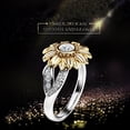 thumbnail image 5 of Anillo de cobre femenino Ecomeon Anillo de compromiso girasol redondo Vintage con circón Tamaños 6# 7# 8# 9#, 5 of 5