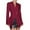 Wine, variant on Blazer Coat for Women Trendy V Neck Long Sleeve Office Lady Coat Single Button Slit High Waisted Outerwear Autumn Winter Spring