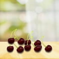 thumbnail image 5 of Cheer.US 30 Pcs Artificial Lifelike Simulation Small Red Black Cherries Fake Fruit Model Home House Kitchen Party Decoration Desk Ornament, 5 of 6