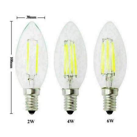 

Tophomer E14 4W 3000/6000K LED Candle Bulb Dimmable Retro Edison Pointed Bulb C35 Filament 1/5 Pack