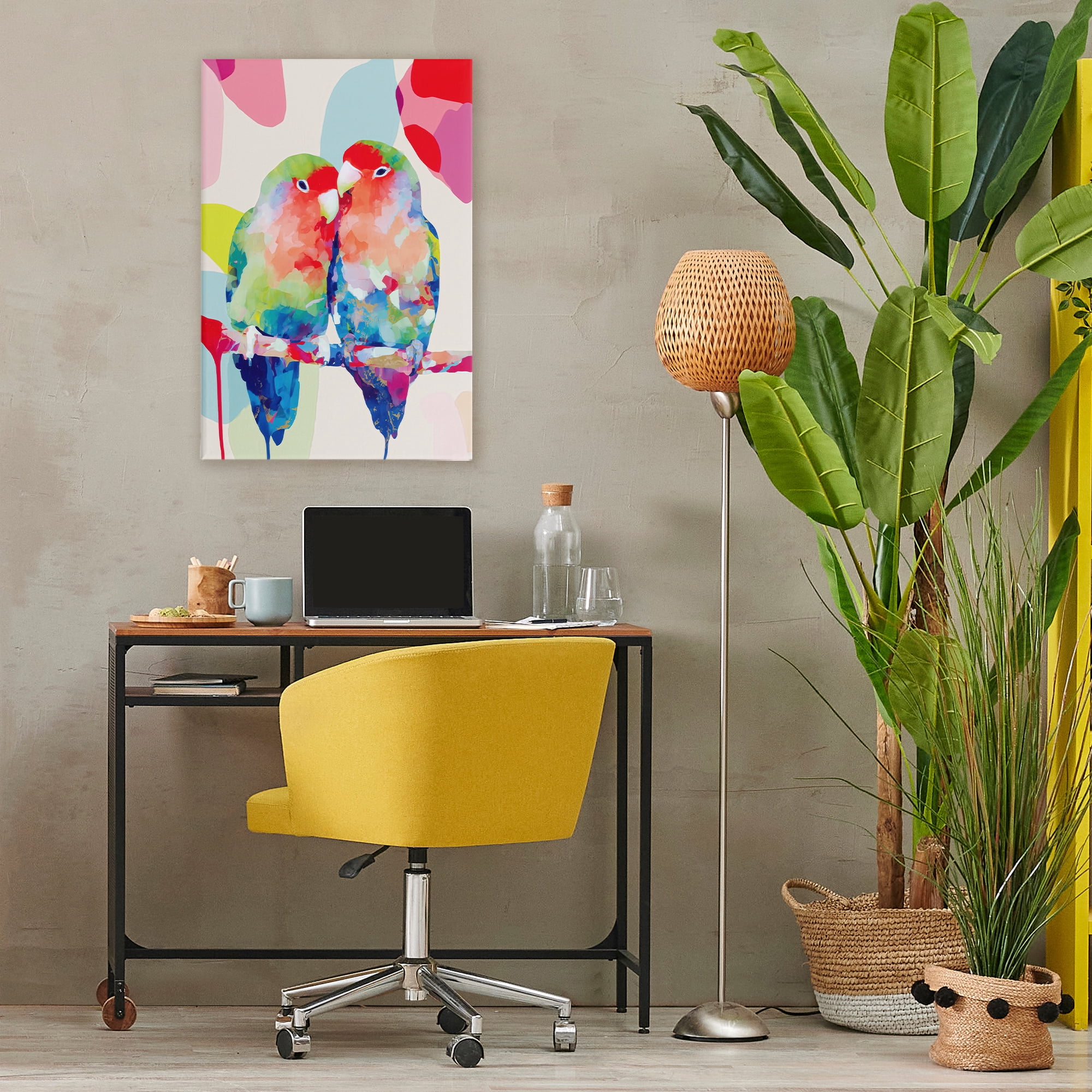 Stupell Industries Lovebirds on a Branch Canvas Wall Art, design by Chromatic Storm Studio