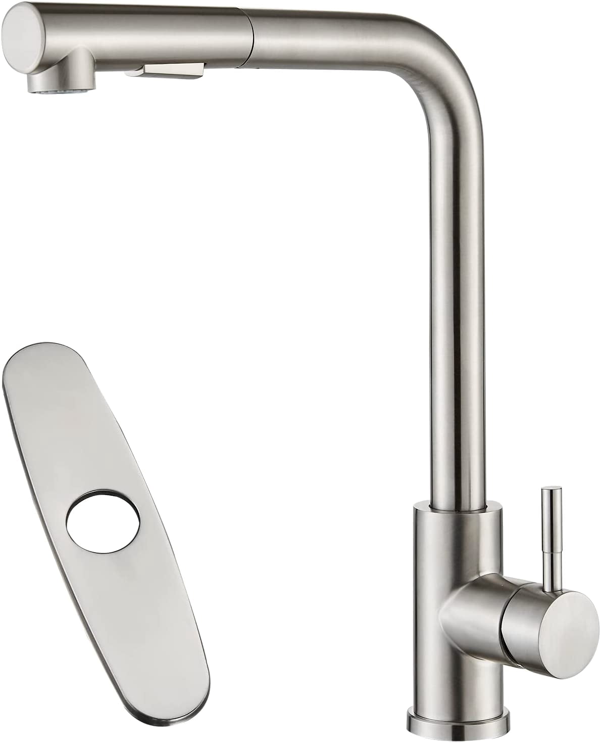 TVTIUO Kitchen Faucets with Pull Down Sprayer, Brushed Nickel Pull Out
