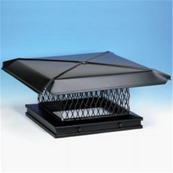Homesaver 8 Inch x 17 Inch Homesaver Black Single-flue Cap 3/4 Inch Mesh 24-ga. Lid 18-ga. Mesh And Base
