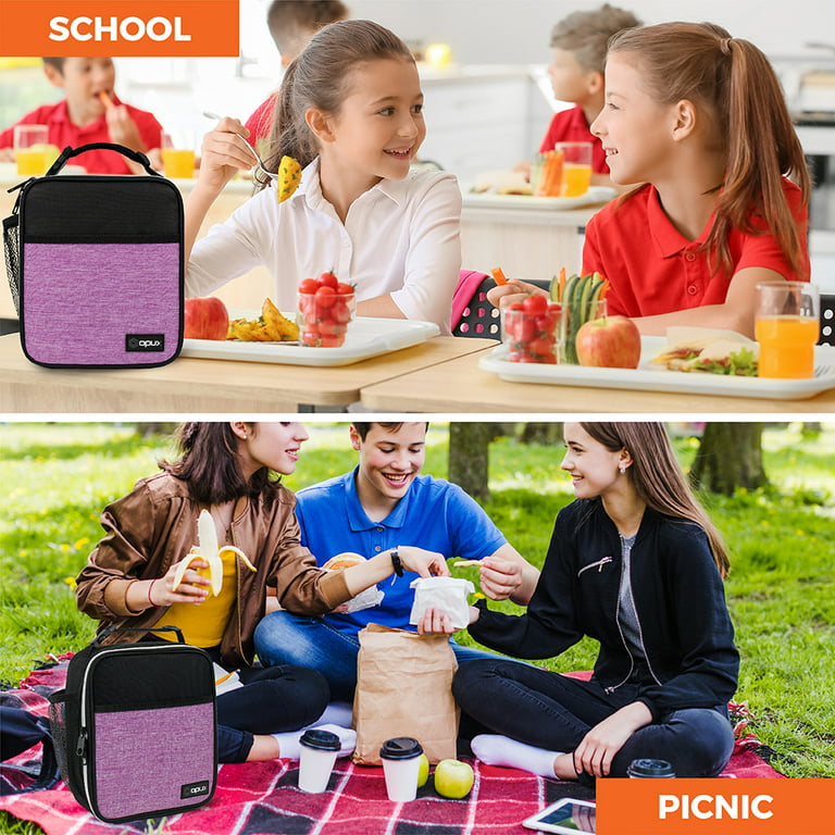 Opux Premium Insulated Lunch Box | Soft Leakproof School Lunch Bag for Girls, Kids | Thermal Reusable Work Lunch Pail Cooler for Adult Women, Office