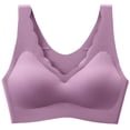 thumbnail image 2 of Full Coverage Bras for Women Xunlbb Plus Size Women Comfort Beautiful Back Seamless Seamless Bras Wireless Push UpT-shirt Bras Bralettes Thin Soft Everyday Bra(Purple,XXL) Sale, 2 of 6