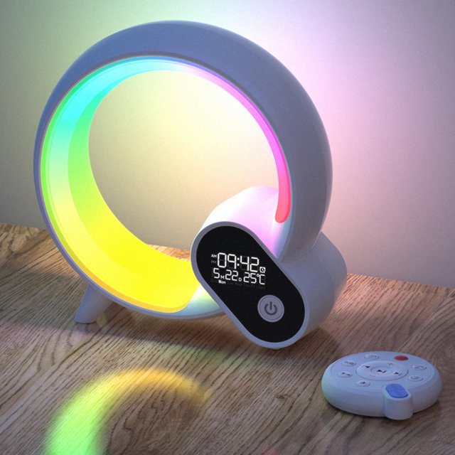 Luz de despertador inteligente LED, luz de noche RGB, luz de lectura de decoración, lámpara de mesa, luz de noche para dormitorio de hotel, dormitorio ,