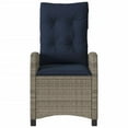 thumbnail image 2 of vidaXL Reclining Garden Chair with Cushions Grey Poly Rattan, 2 of 5