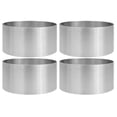 thumbnail image 1 of Juego de 4 aros de acero inoxidable para decorar pasteles, ideales para mousse y repostería., 1 of 7