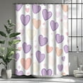 thumbnail image 4 of Love Heart Shower Curtain for Bathroom Valentine''s Day Purple Pink Hearts Shape Geometry Abstract Pattern 70x70 inches Polyester Fabric Bath Decorative Curtain, 4 of 5