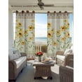 thumbnail image 6 of Spring Floral Kitchen Curtains Vintage Pastoral Flowers Retro Art Cafe Short Curtains for Bathroom Blackout Window Curtain Grommet Small Window Treatment Tier Drapes for Bedroom Living Room 52"x45"x2, 6 of 9