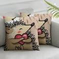 thumbnail image 3 of nygtbtfer Cartoon Couple Hedgehog Pillowcases Cute Animal Love Family Art Design Pillow Case Decorative Throw Pillow Cover for Home Sofa Office White, 3 of 7