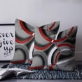 thumbnail image 2 of 18x18 Pillow Covers Set of 2, Grey Geometric Throw Pillow Covers Decorative Couch Cushion Case, Modern Abstract Black White Red Striped Microfiber Square Pillowcases for Bedroom Car Living Room, 2 of 7