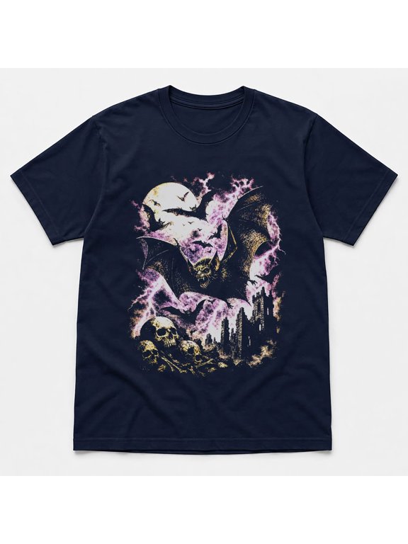 90s Vampire Bats Halloween T-Shirt, Retro Grunge Dark Fantasy Graphic Tee
