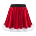 thumbnail image 5 of inhzoy Kids Girls Christmas Party Santa Cosplay Costume Skirt A Line Velvet Skirt Red 16, 5 of 8