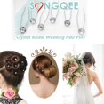 thumbnail image 3 of Paquete de 40 horquillas para el pelo de novia, dama de honor, boda, clips, alfileres, flores de diamantes de imitación, accesorios para peinados de cristal, color plateado, 3 of 5