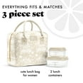 thumbnail image 4 of Fit + Fresh Bloomington Womens Lunch Bag, Insulated Lunch Box With Containers, Tan Floral Toile, 4 of 8