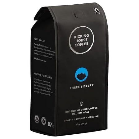 Kicking Horse Coffee Three Sisters Ground Organic Medium Roast - 10 oz Pack of 3