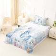 thumbnail image 5 of Erosebridal Cartoon Cute Seahorse Twin Sheet Sets,Watercolor Coral Starfish Bedding For Girls Boys,Ocean Theme 3-Piece, 5 of 6