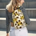 thumbnail image 7 of XMXT Backpack for School Work, Yellow Creative Leopard Canvas Bookbag Travel Bag for Women Men, S, 7 of 7