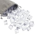 thumbnail image 2 of 50 Uds cubitos de hielo artificiales oso de fresa reutilizables transparentes en forma de cubo para decoración del hogar, 2 of 5