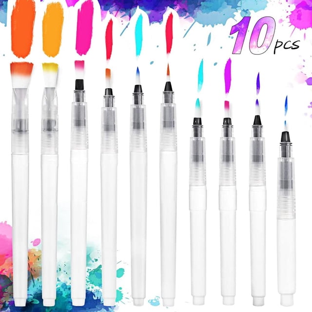Pincel de Agua 10 Piezas Pinceles Acuarela de Pintura para Acuarela Puntas Caligrafía Arts Marcadore