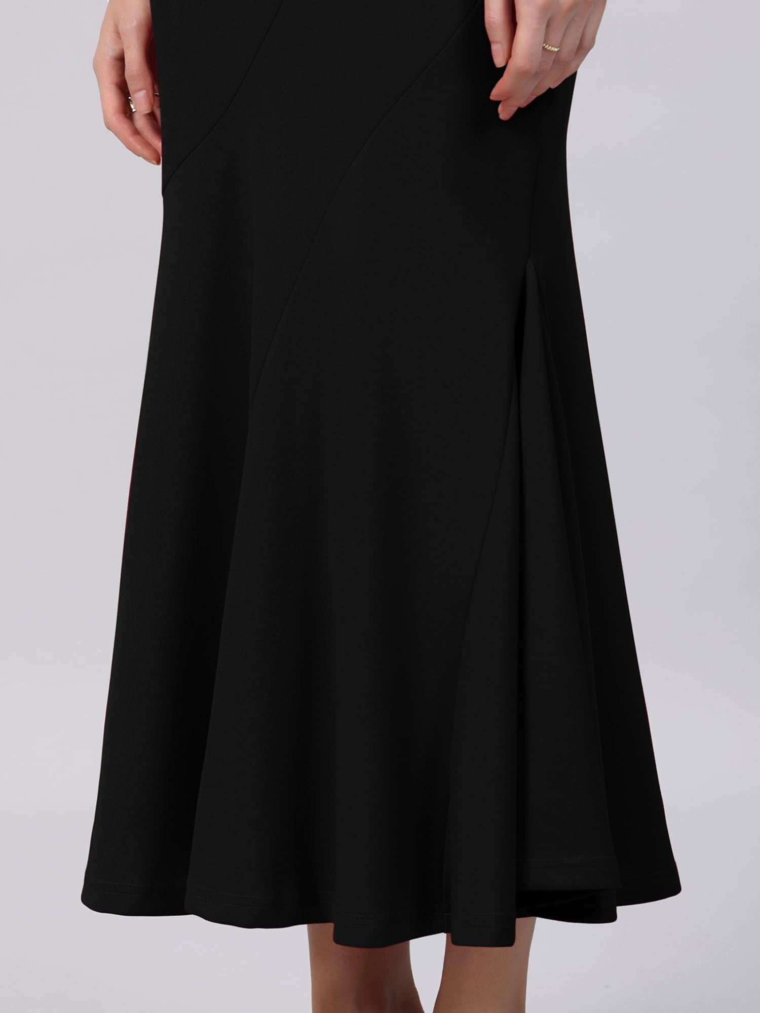DARING DIVA Women's Fishtail Long Skirt High Work Maxi Mermaid Skirts S Black