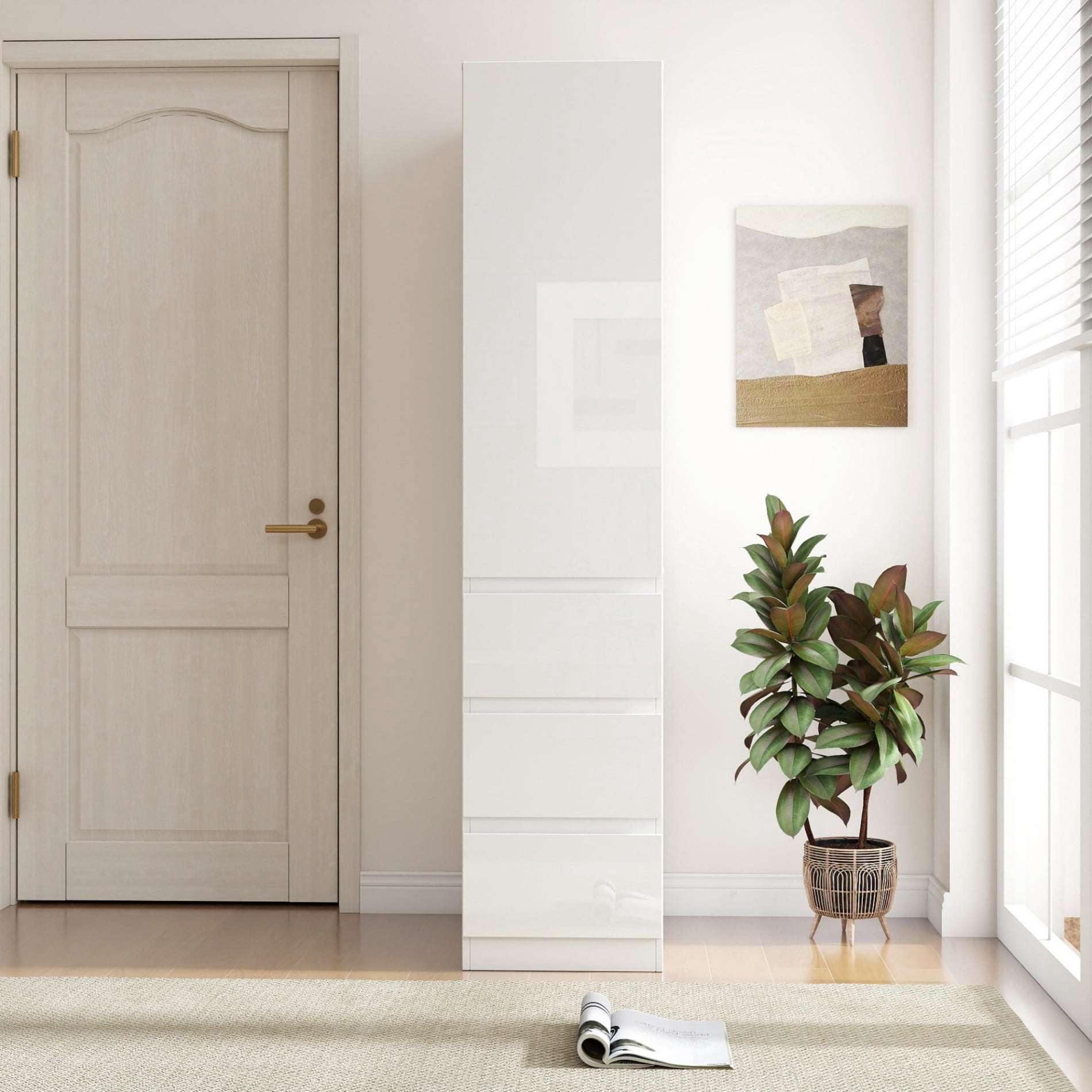 Kitchen Pantry Cabinet with Doors, Drawers and Shelves, 70.8" Tall Freestanding Storage Cabinet with Door Shelves, Large Pantry Cupboard for Kitchen, Dining Room, Living Room, White